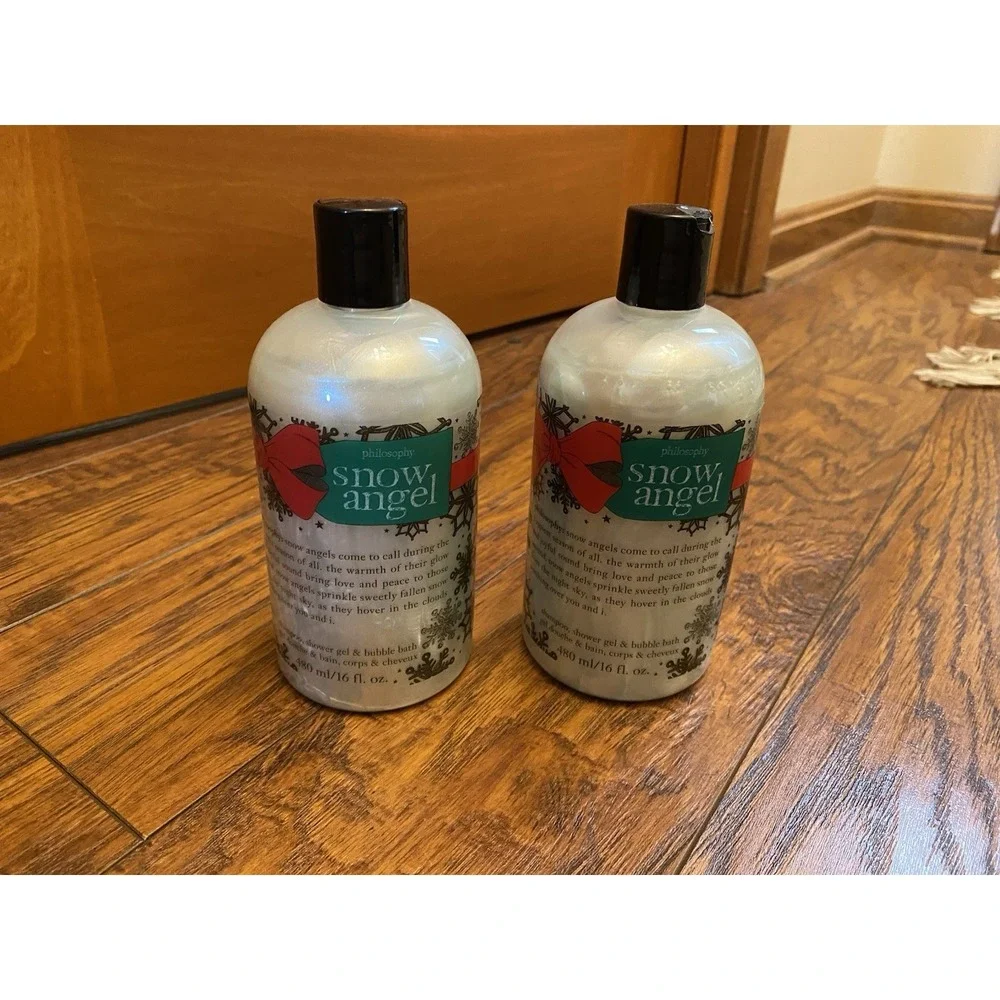 NEW 2x PHILOSOPHY SNOW ANGEL SHAMPOO BATH & SHOWER GEL 16 OZ Lot Set Body